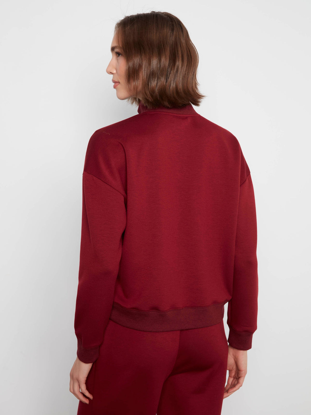Soft Scuba Half-Zip Sweatshirt - Merlot
