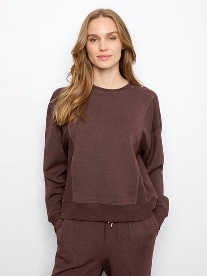 Soft Scuba Crew Neck Sweatshirt - Heather Espresso