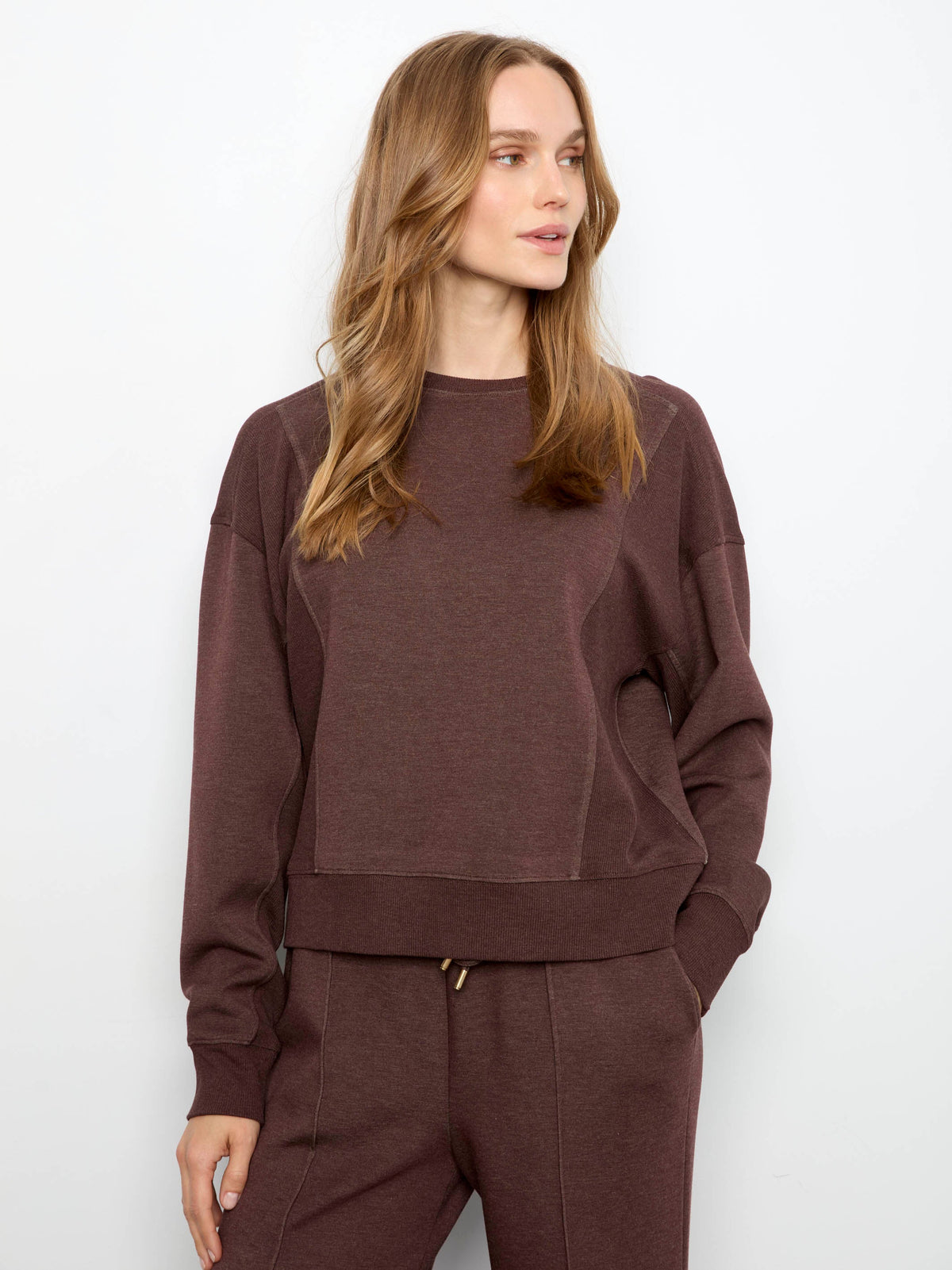 Soft Scuba Crew Neck Sweatshirt - Heather Espresso