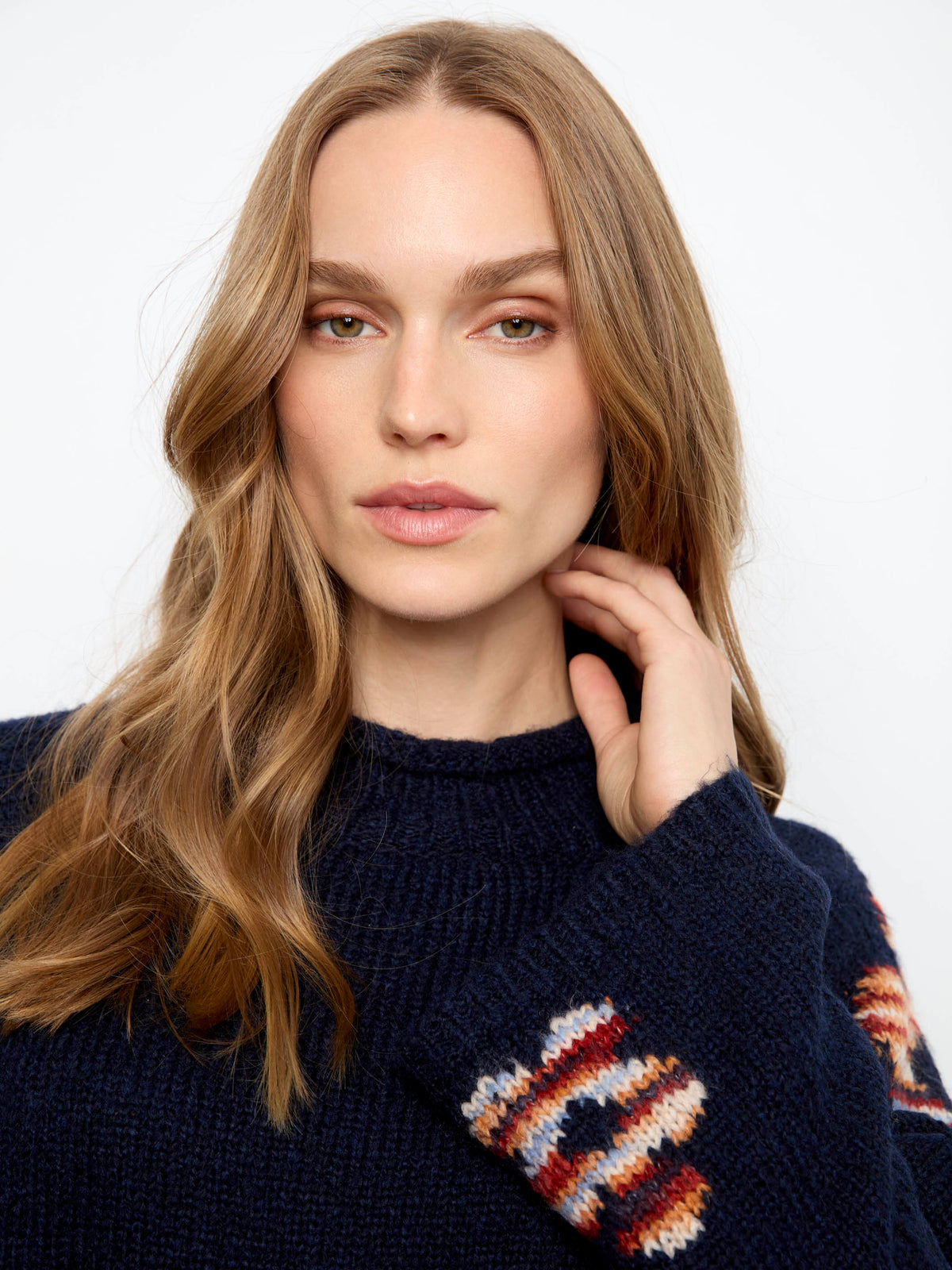 Floral Mock Neck Knit Sweater - California