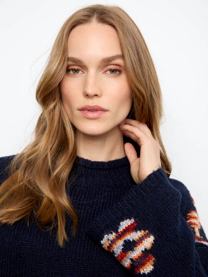 Floral Mock Neck Knit Sweater - California