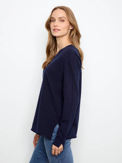 Basic V-Neck Sweater - Navy