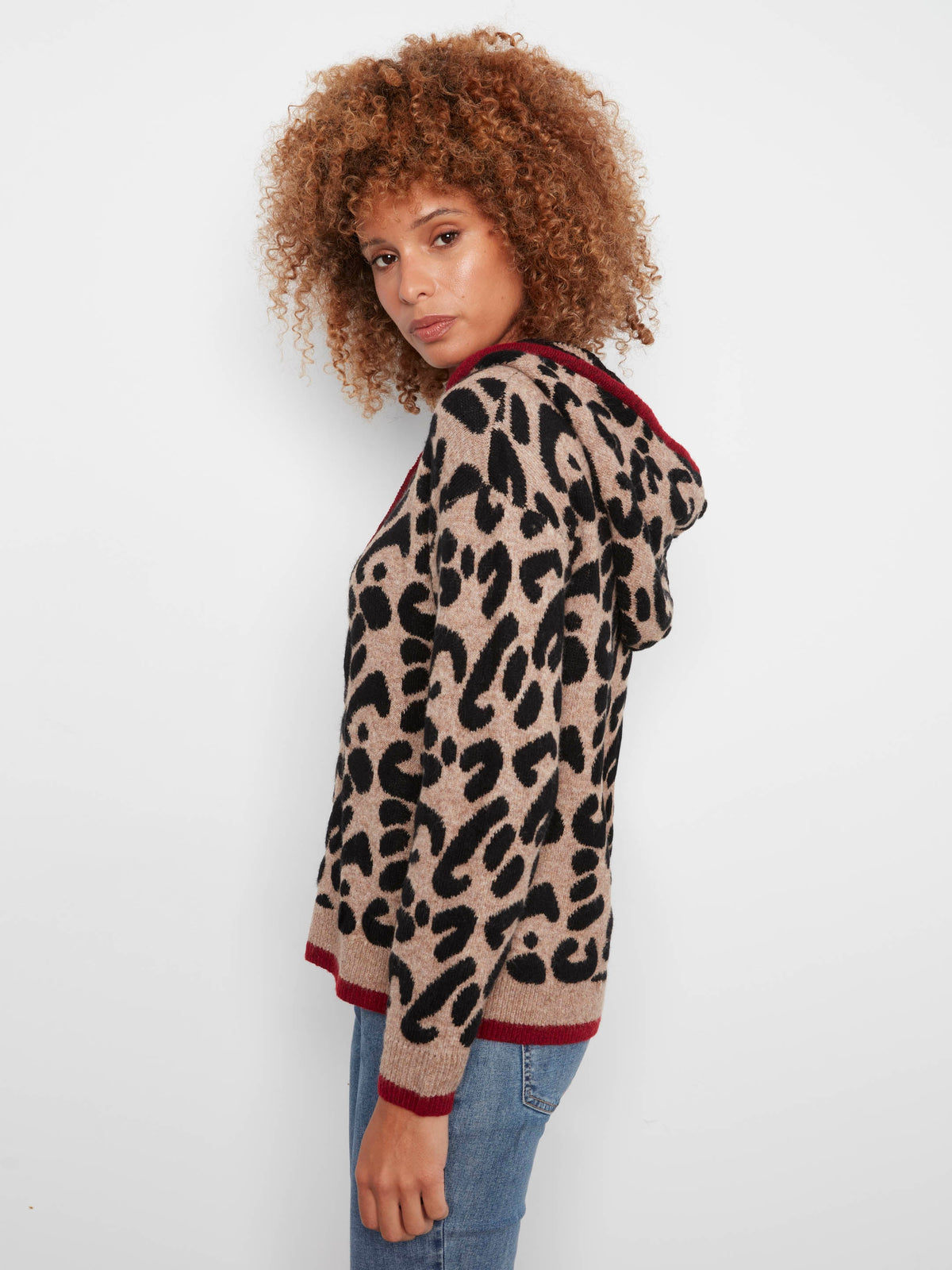 Printed Hoodie Sweater - Animal