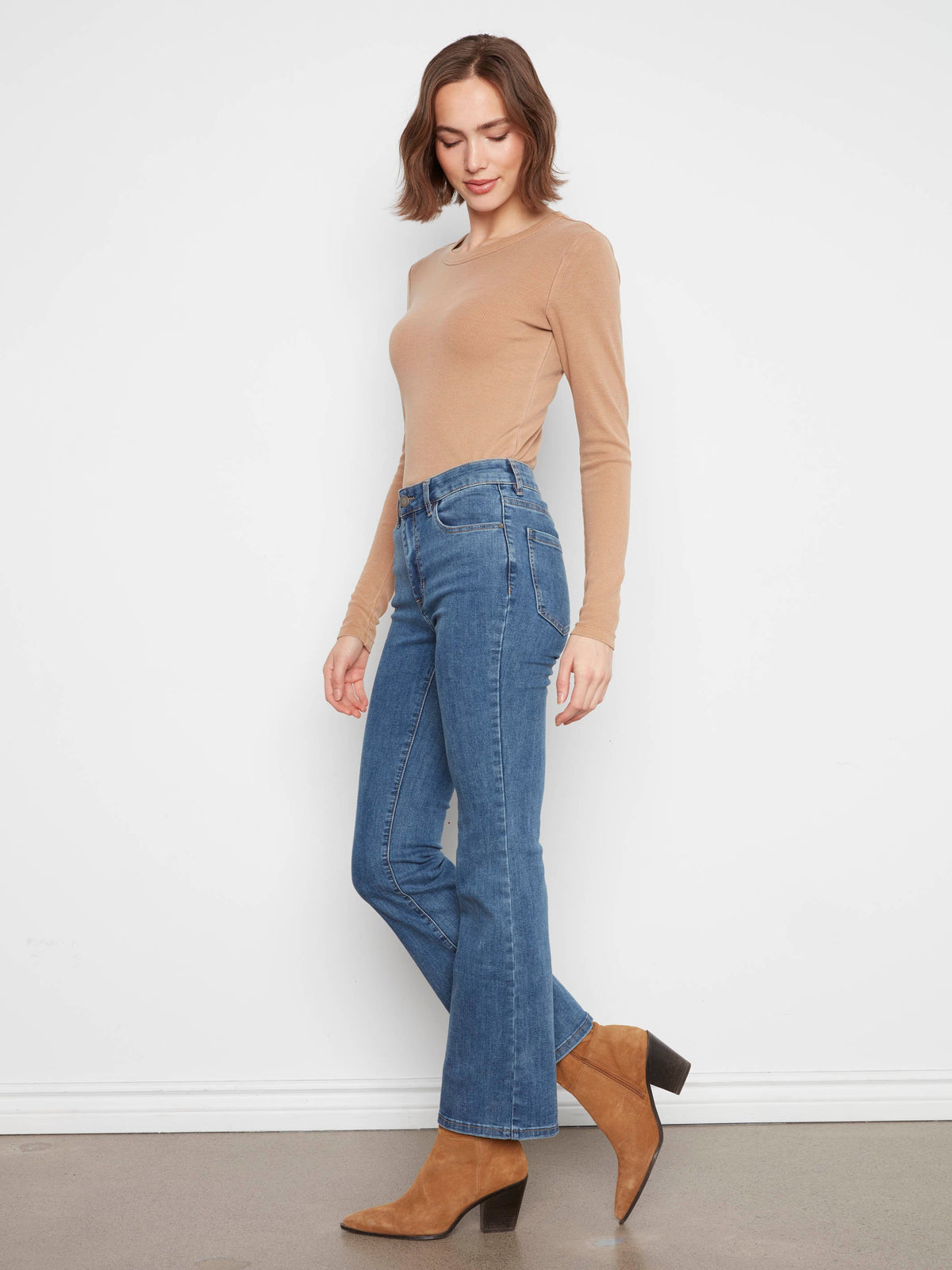Celine Flare Leg Jeans - Medium Blue
