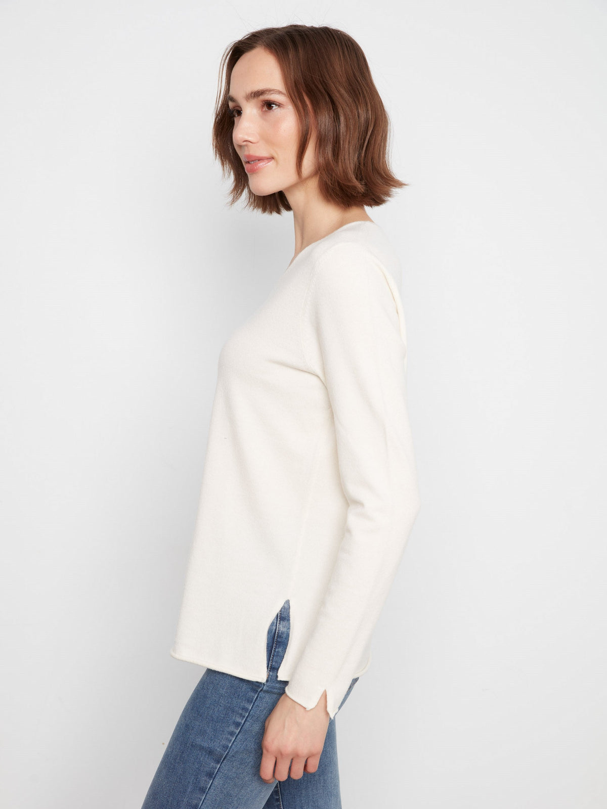 Basic V-Neck Sweater - Ecru