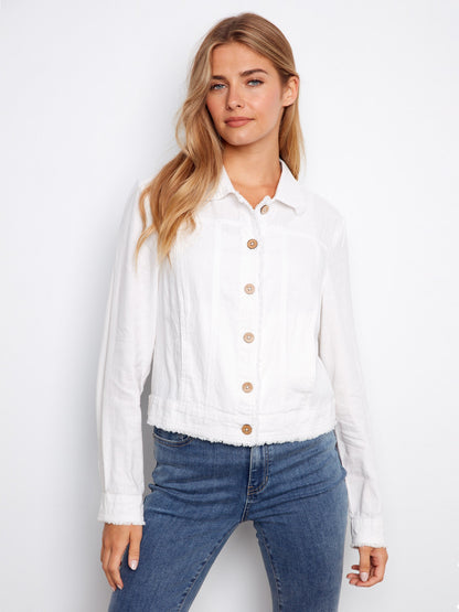 Linen Blend Jacket - White