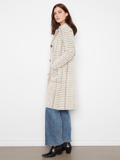 Long Plaid Knit Coatigan - Aberdeen
