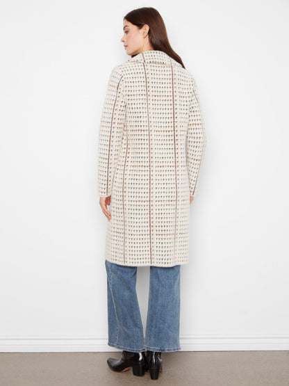 Long Plaid Knit Coatigan - Aberdeen