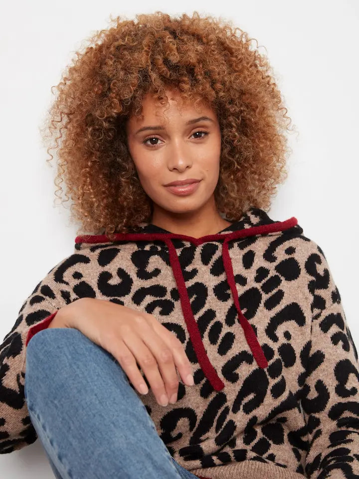 Printed Hoodie Sweater - Animal