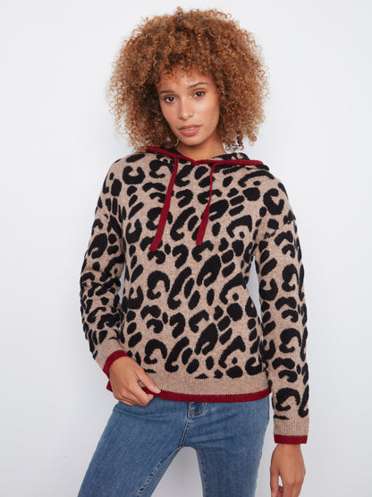 Printed Hoodie Sweater - Animal