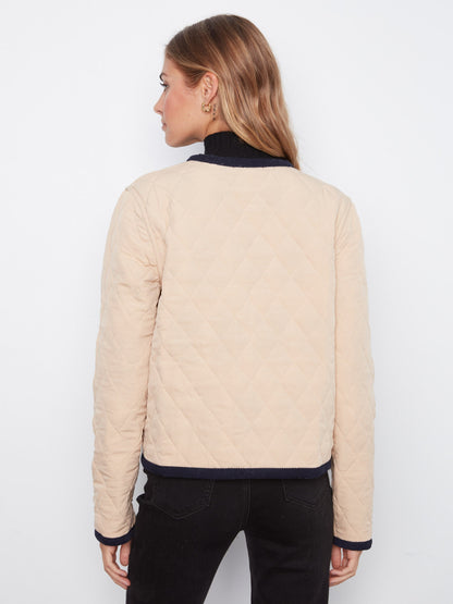 Reversible Embroidered Quilted Jacket - Biscuit