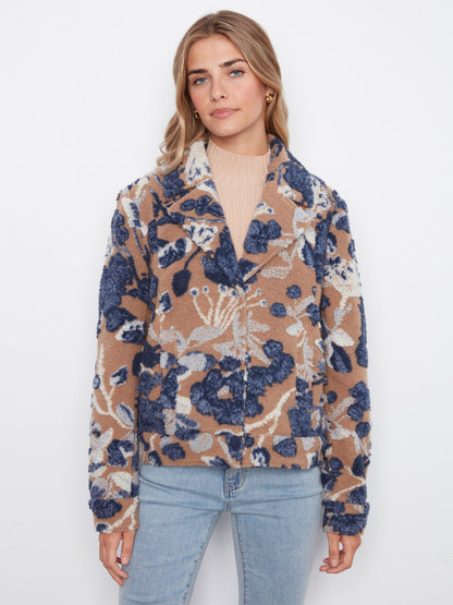 Sherpa Flocked Short Coat - Carolina