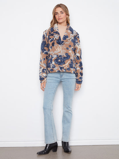 Sherpa Flocked Short Coat - Carolina