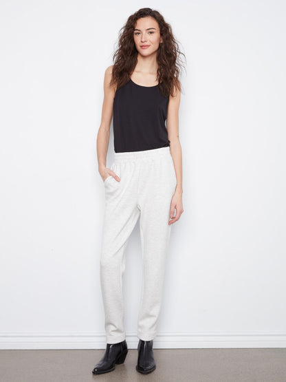 Soft Scuba Slim Leg Jogger Pants - Heather Light Grey