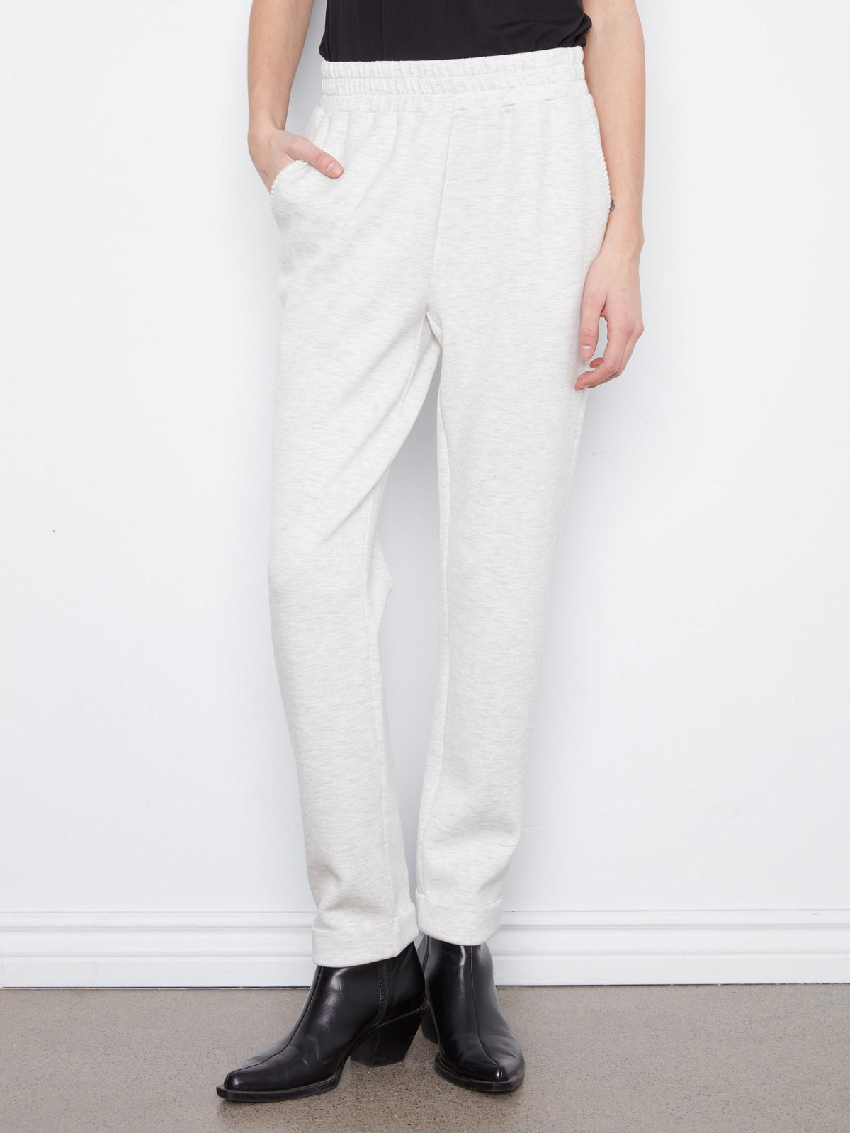 Soft Scuba Slim Leg Jogger Pants - Heather Light Grey