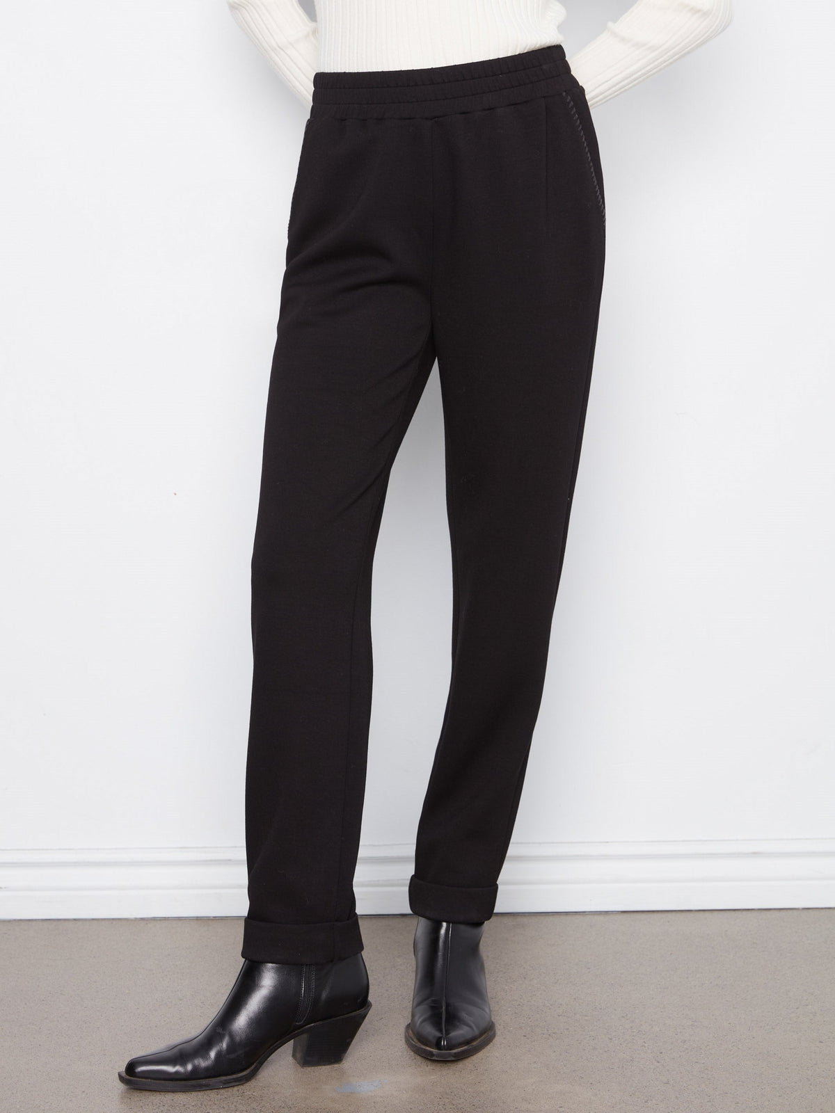 Soft Scuba Slim Leg Jogger Pants - Black