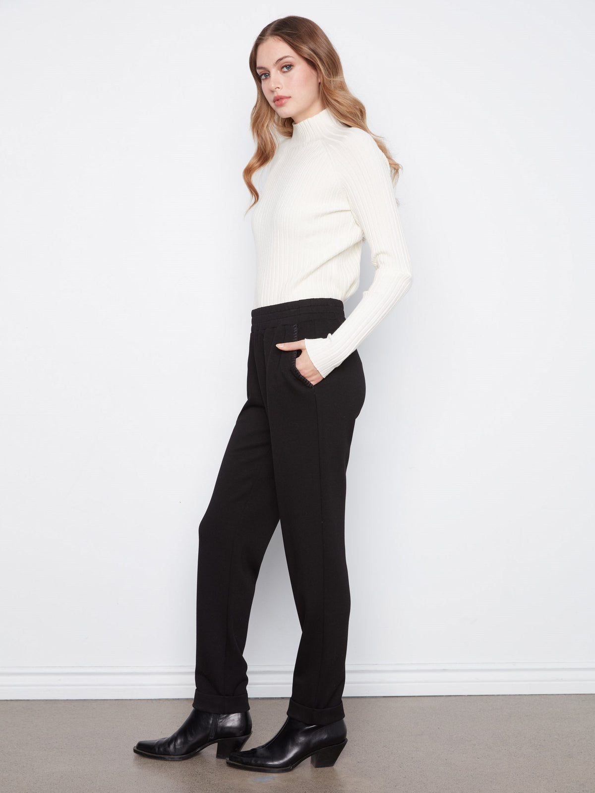 Soft Scuba Slim Leg Jogger Pants - Black