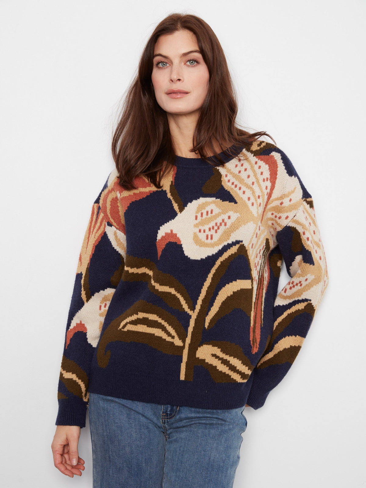 Statement Floral Crew Neck Sweater - Lili