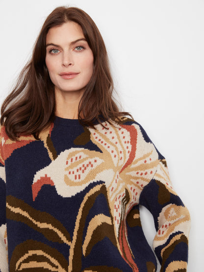Statement Floral Crew Neck Sweater - Lili