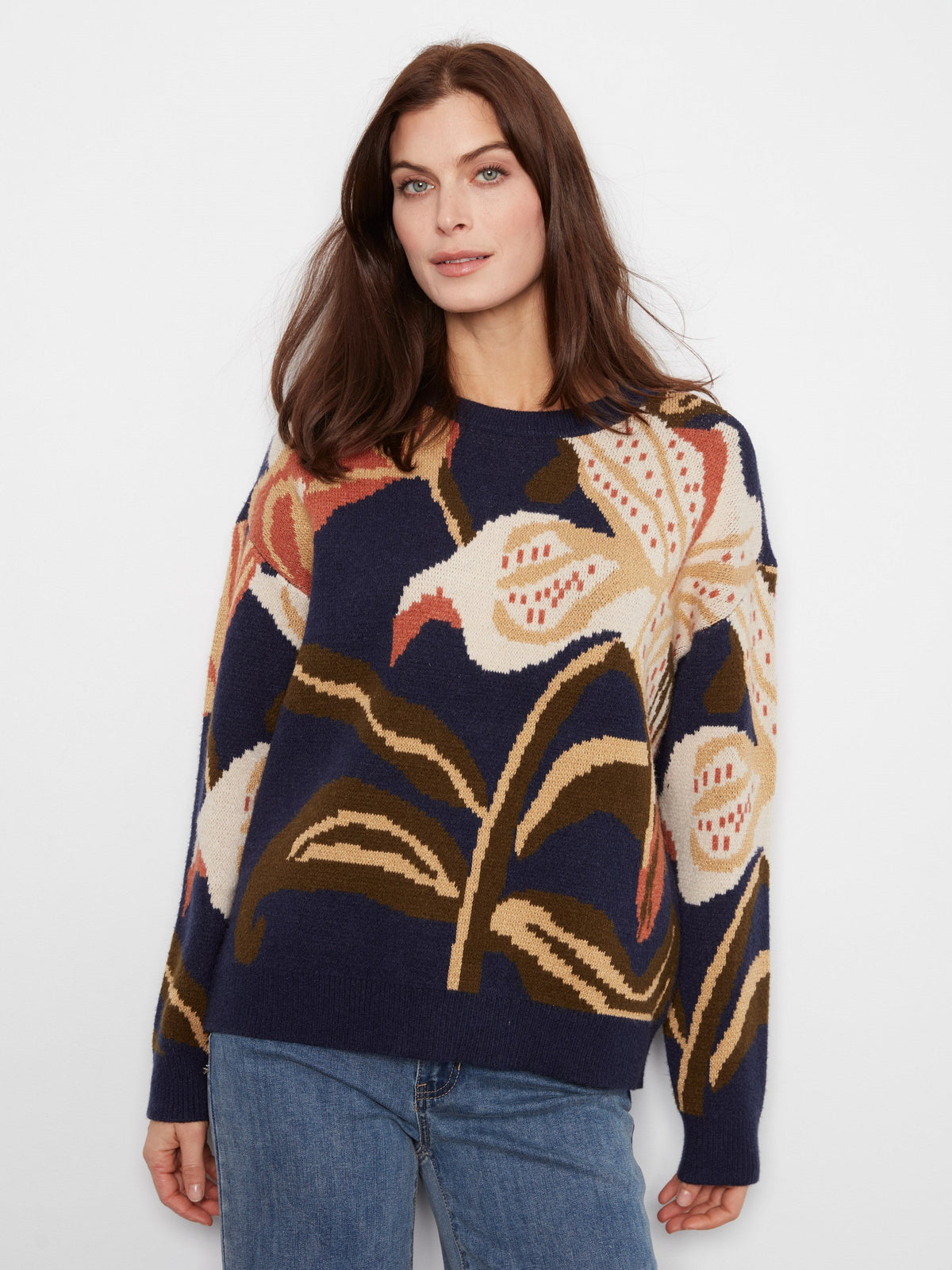 Statement Floral Crew Neck Sweater - Lili