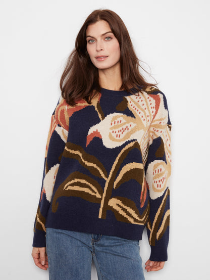Statement Floral Crew Neck Sweater - Lili