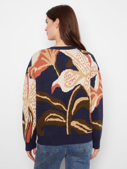 Statement Floral Crew Neck Sweater - Lili