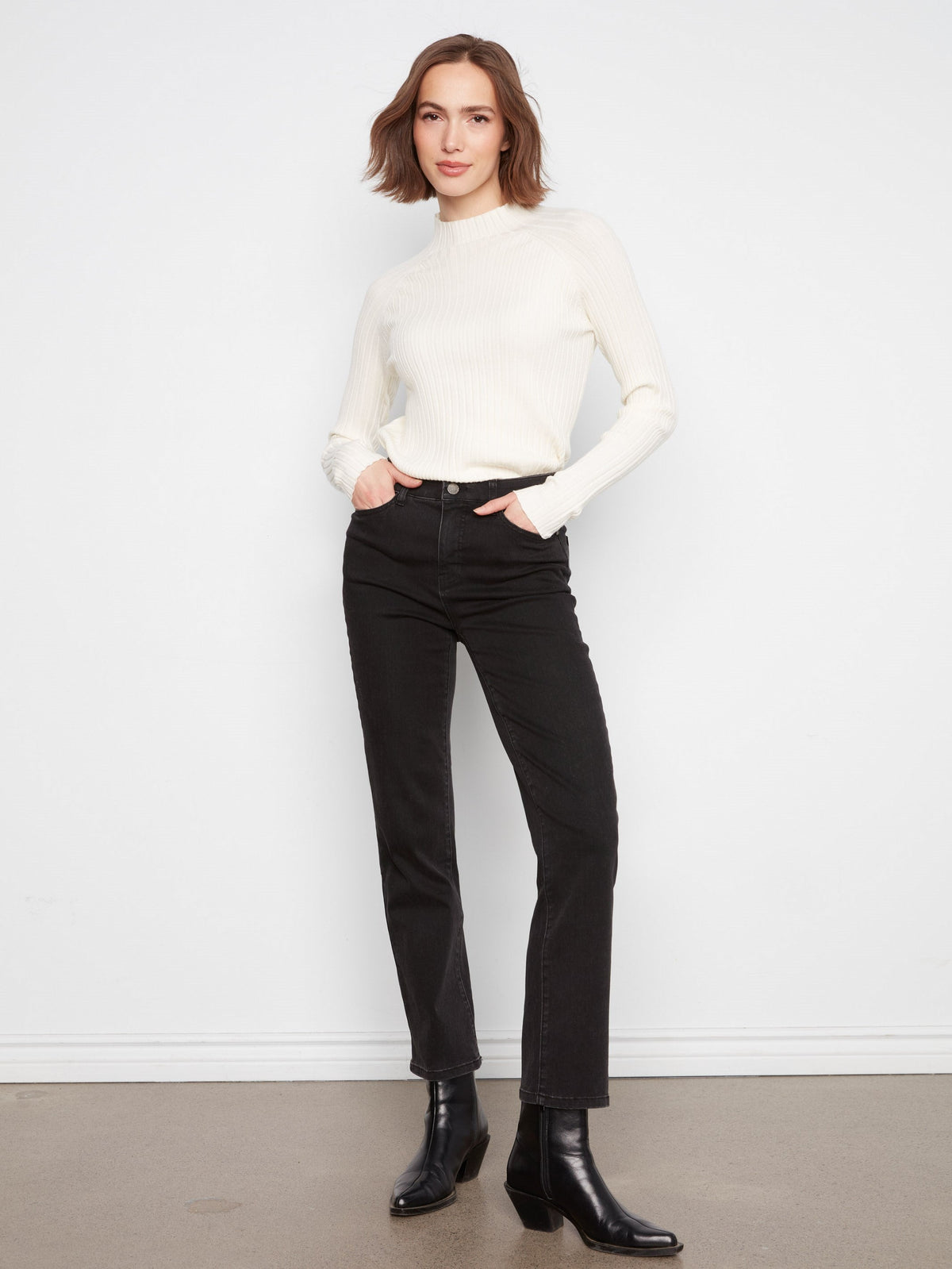Straight Leg Jeans - Charcoal
