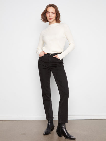Straight Leg Jeans - Charcoal