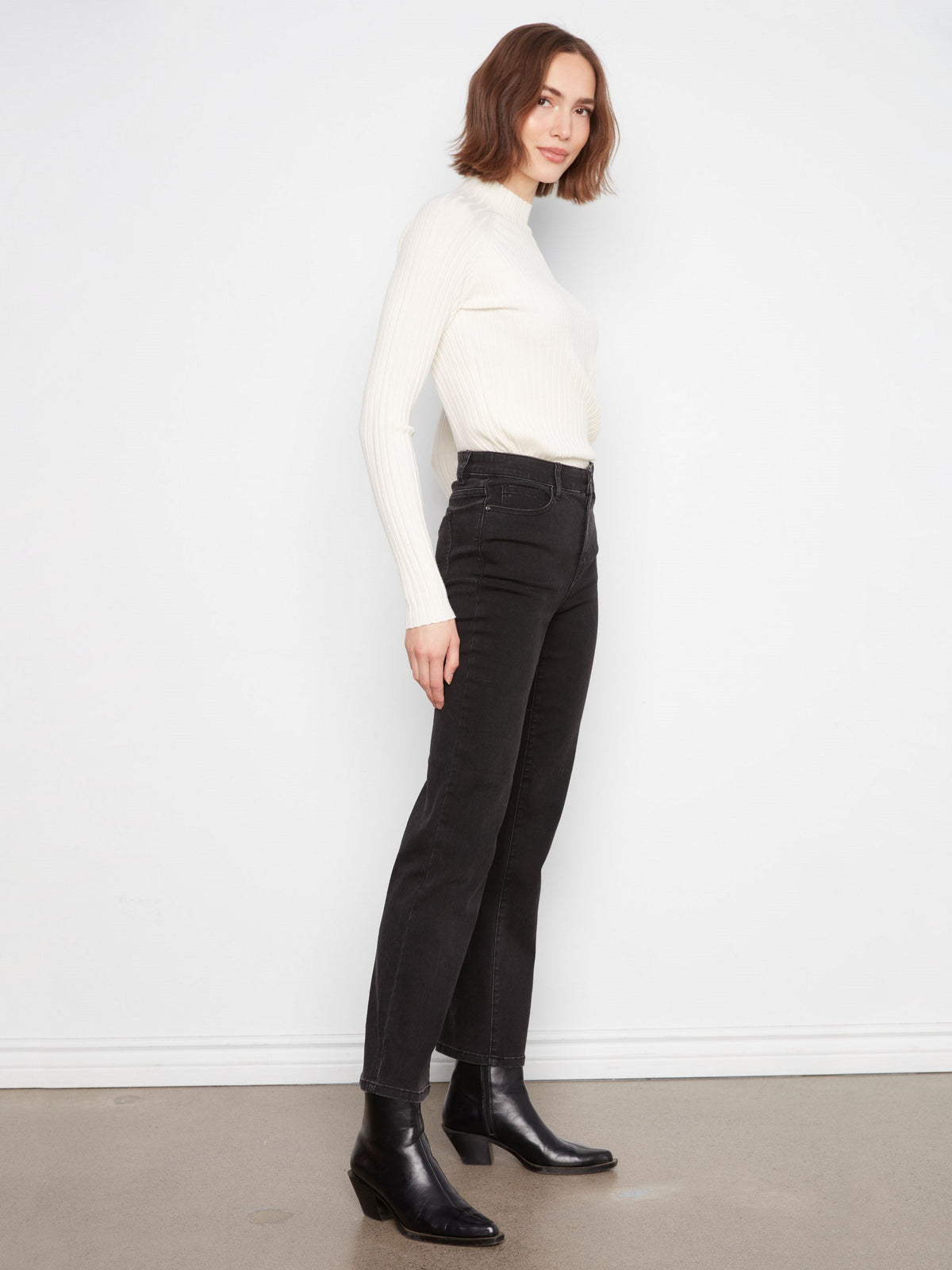 Straight Leg Jeans - Charcoal