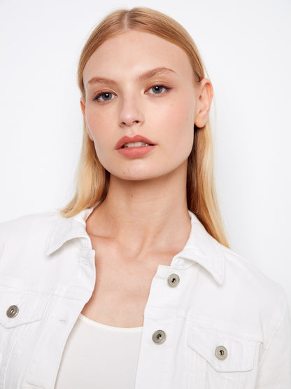 Stretch Denim Jacket - White