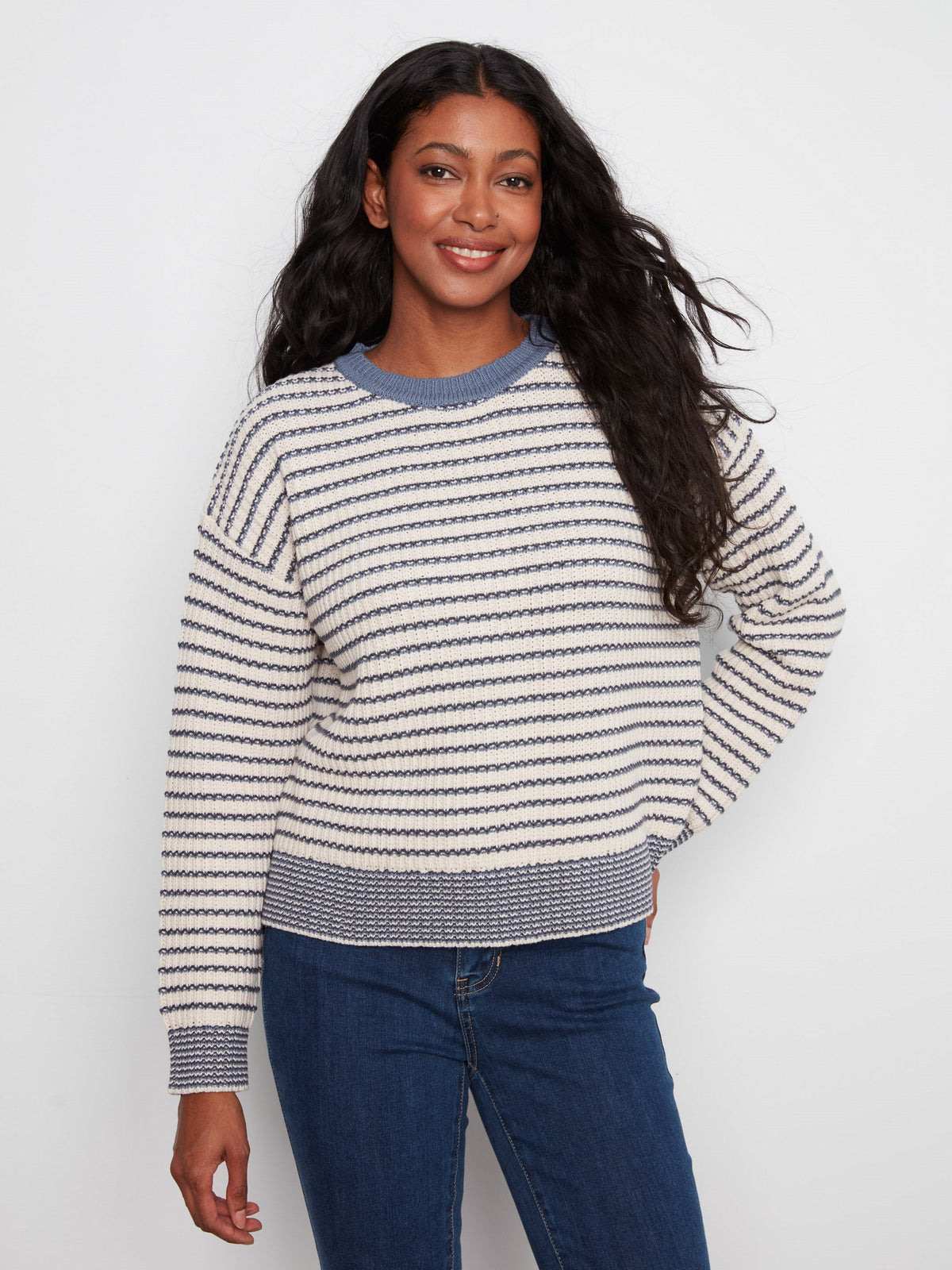 Striped Crew Neck Sweater - Stripes