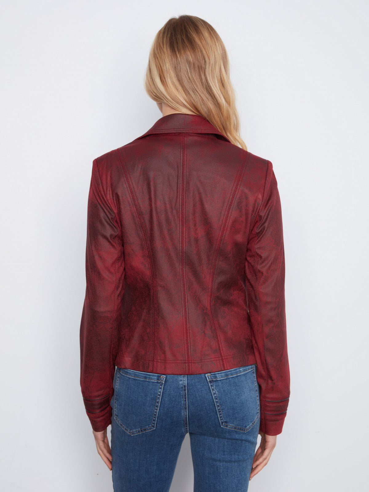 Vintage Faux Leather Jacket - Merlot
